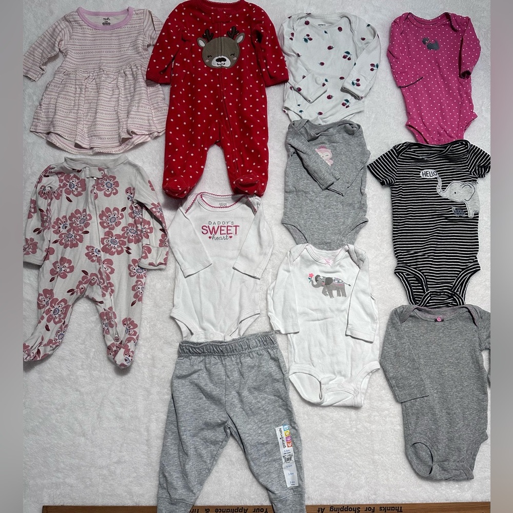 Baby 3 month size bundle bodysuit sleepers pants wardrobe
